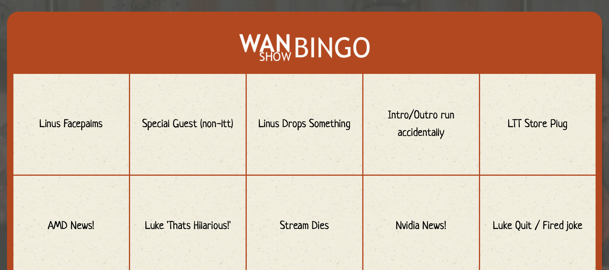 WANShowBingo